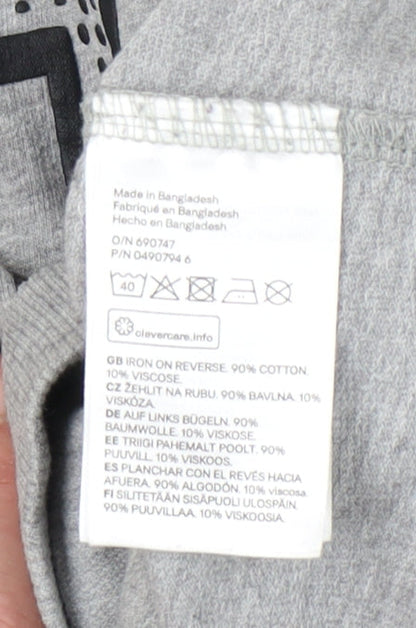 H&M Women Grey NYC Logo Sweatshirt Medium Regular Fit Pullover