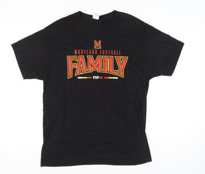 Mens UK Size L Hanes Black  T-Shirt