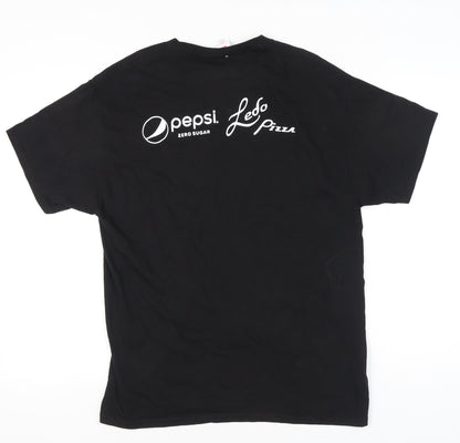 Mens UK Size L Hanes Black  T-Shirt