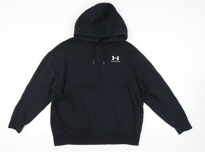 Under Armour Men’s Black Pullover Hoodie Size M Fleece Logo Athletic