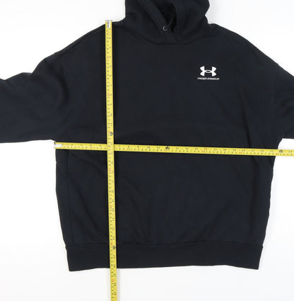 Under Armour Men’s Black Pullover Hoodie Size M Fleece Logo Athletic