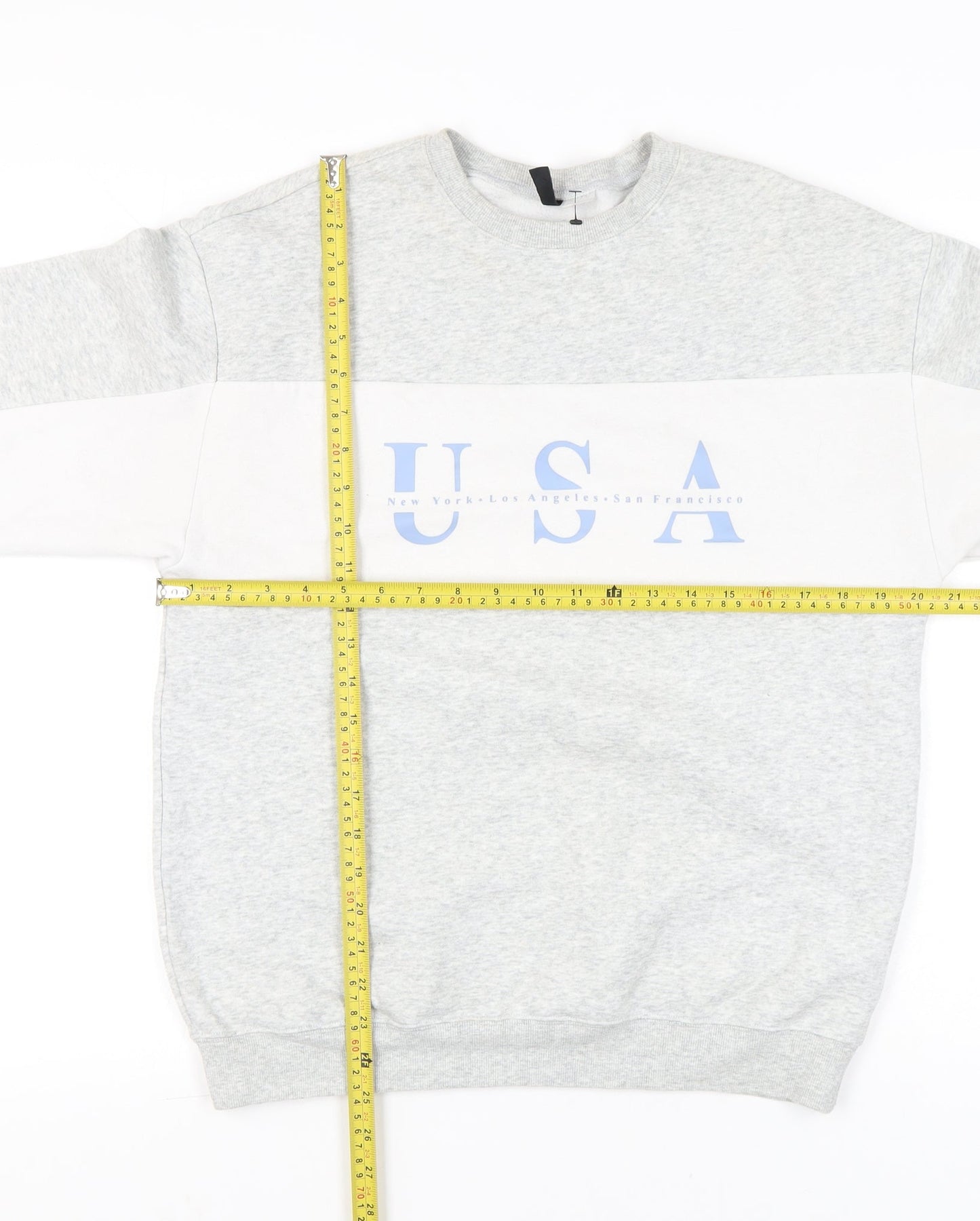 H&M Divided Womens Grey White USA Print Sweatshirt XS