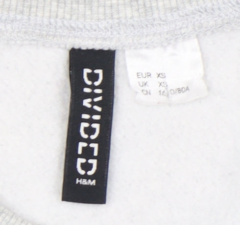H&M Divided Womens Grey White USA Print Sweatshirt XS