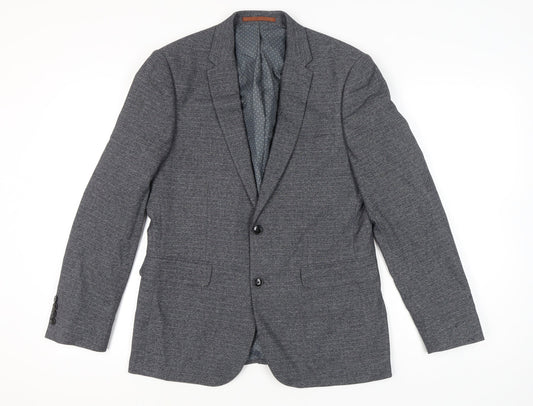 Mens UK Size 40 Burton Menswear London Regular Grey Suit Jacket