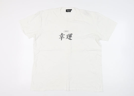 Mens UK Size L boohooMAN White  T-Shirt