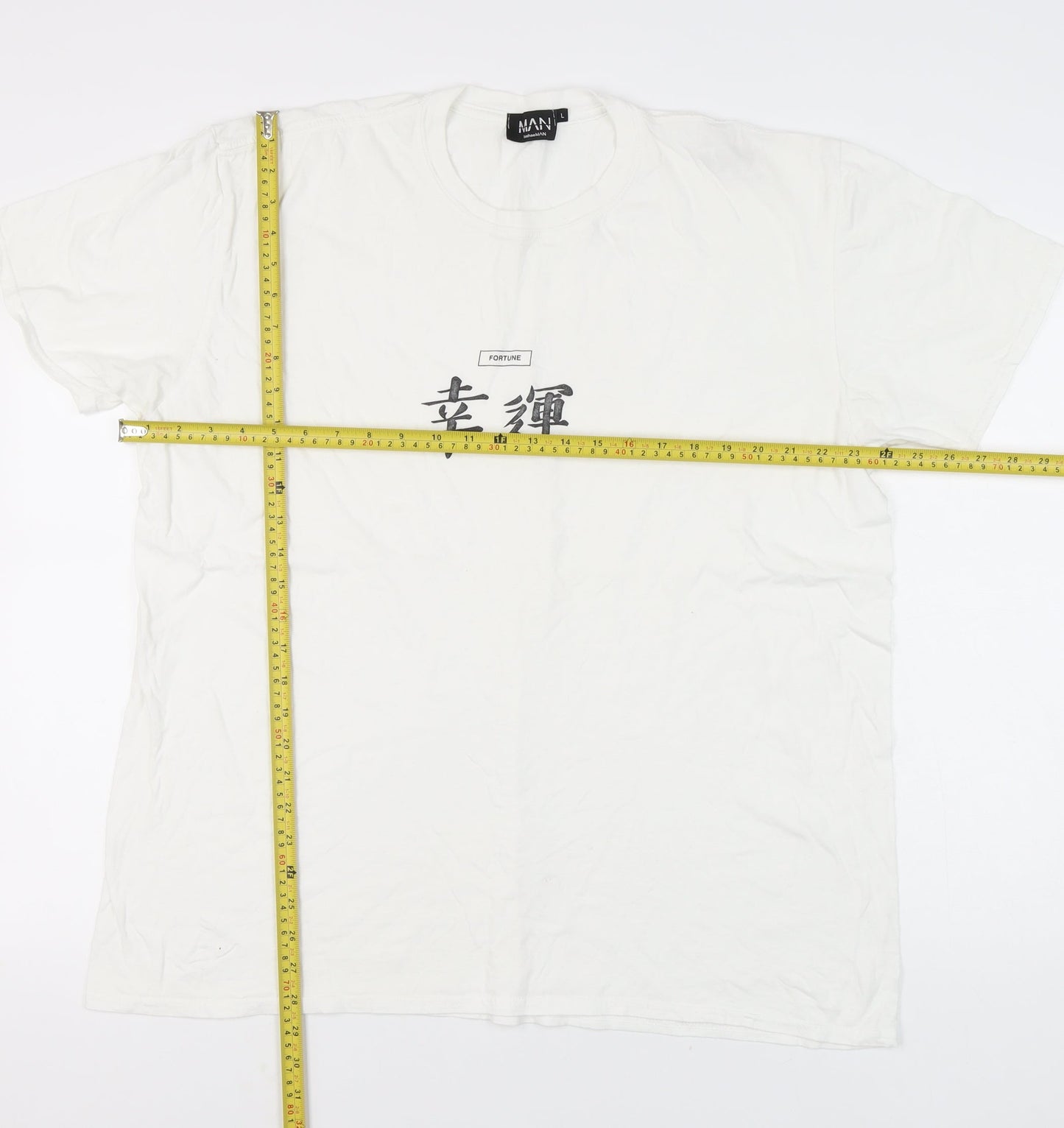 Mens UK Size L boohooMAN White  T-Shirt