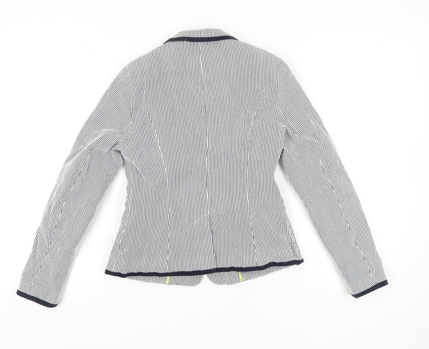 TU Women’s Black Striped Blazer Size 8 Single Breasted Jacket