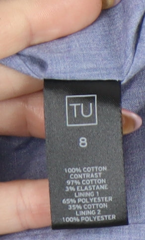 TU Women’s Black Striped Blazer Size 8 Single Breasted Jacket