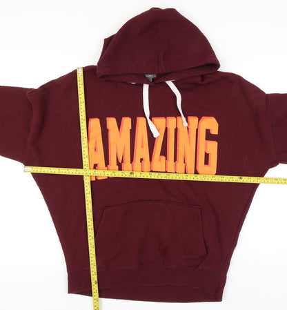 Primark Womens Red Hoodie Size 12 Amazing Graphic Pullover