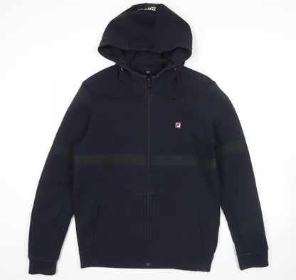 Mens UK Size M FILA Blue Full Zip Hoodie