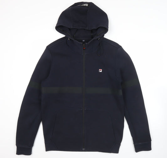 Mens UK Size M FILA Blue Full Zip Hoodie
