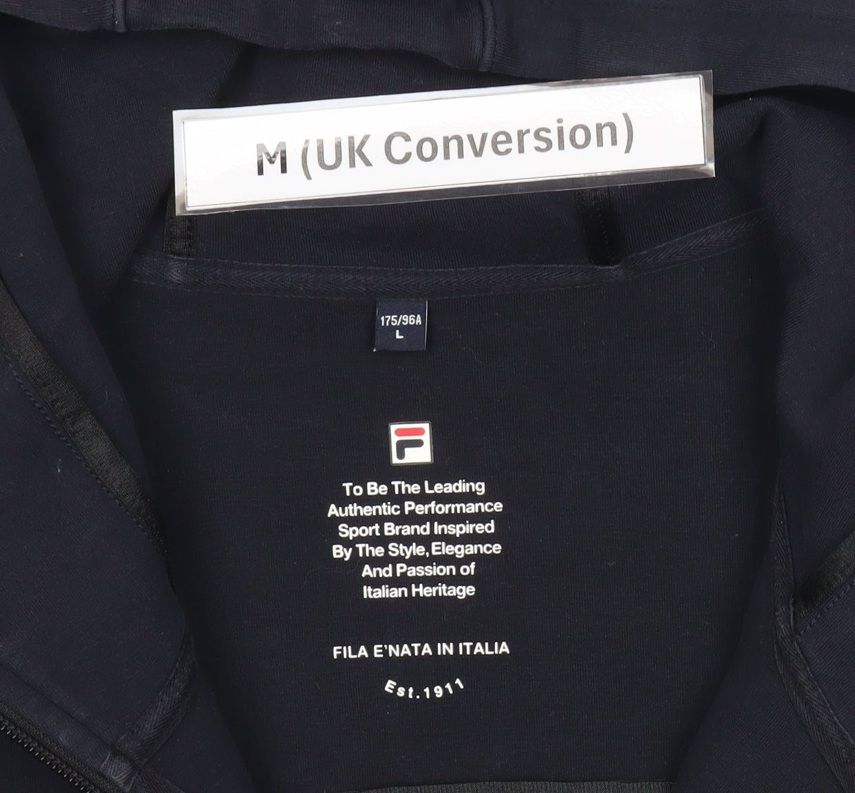 Mens UK Size M FILA Blue Full Zip Hoodie