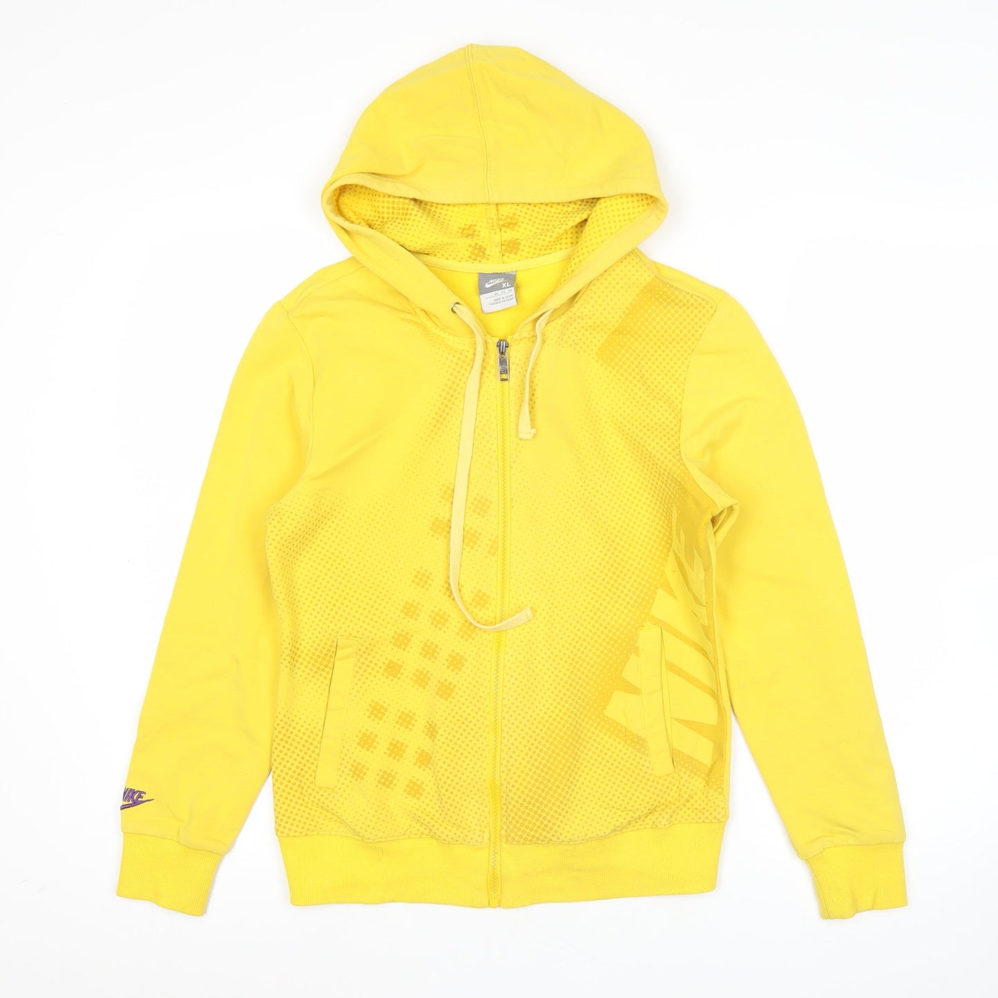 Nike Women’s Yellow Full Zip Hoodie XL Cotton Athletic Casual