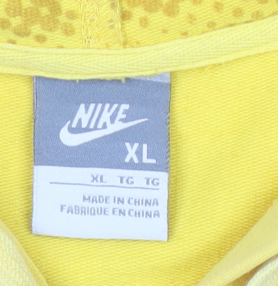 Nike Women’s Yellow Full Zip Hoodie XL Cotton Athletic Casual