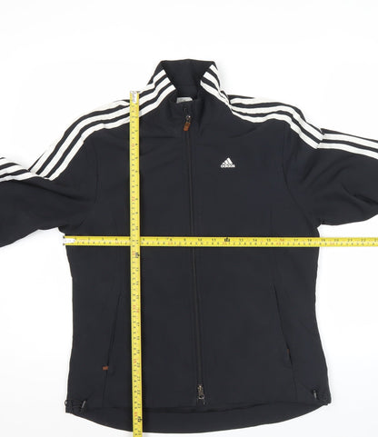 Adidas Womens Black Size 12 Track Jacket Full Zip Sportswear
