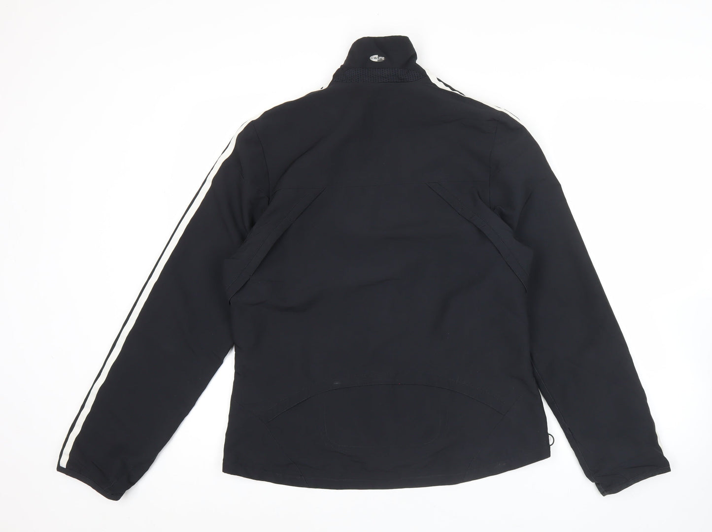 Adidas Womens Black Size 12 Track Jacket Full Zip Sportswear