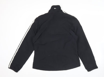 Adidas Womens Black Size 12 Track Jacket Full Zip Sportswear