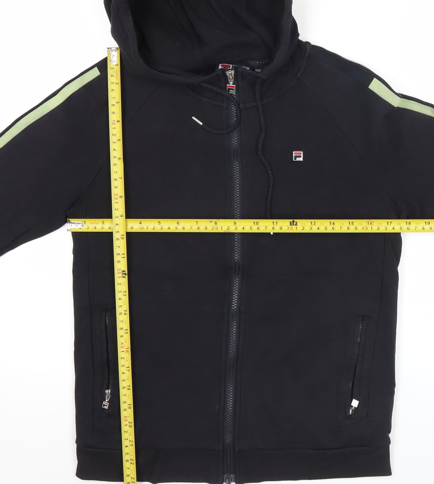 Mens UK Size XS FILA Black Full Zip Hoodie
