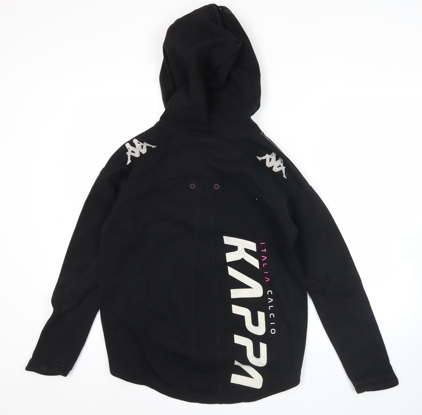 Kappa Womens Black Full Zip Hoodie Sweatshirt Size M Logo Graphic