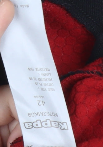 Kappa Womens Black Full Zip Hoodie Sweatshirt Size M Logo Graphic