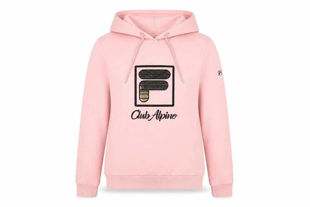 Womens UK Size 12 FILA Pink Pullover Hoodie