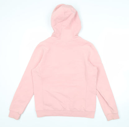 Fila Womens Pink Hoodie Size 12 Club Alpino Logo Drawstring Pullover