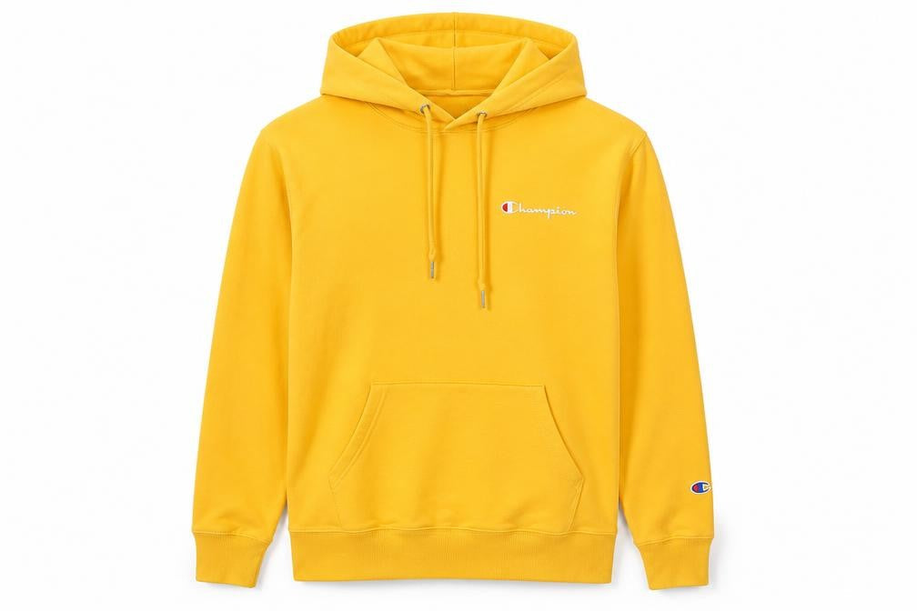 Mens UK Size S Champion Yellow Pullover Hoodie