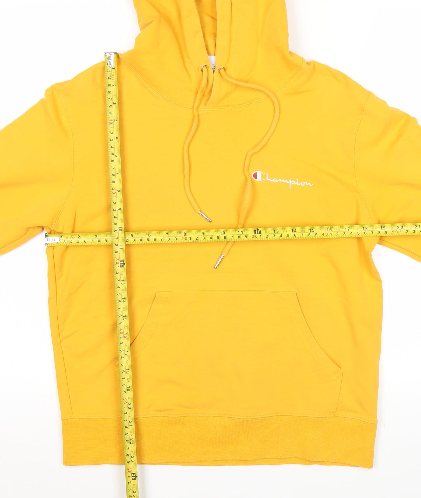 Mens UK Size S Champion Yellow Pullover Hoodie