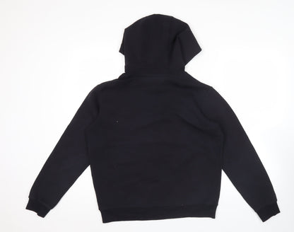 Fila Womens Black Hoodie Size 10 Pullover Bear Embroidered Logo