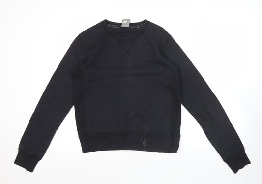Nike Women Black L Pullover Sweatshirt Crew Neck Long Sleeve
