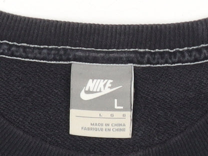 Nike Women Black L Pullover Sweatshirt Crew Neck Long Sleeve