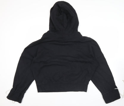 Adidas Womens Black Hoodie Size 12 Pullover Relaxed Fit Logo