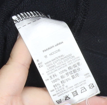 Adidas Womens Black Hoodie Size 12 Pullover Relaxed Fit Logo