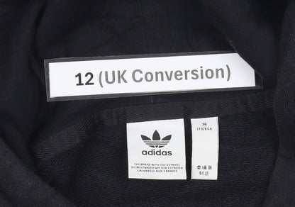 Adidas Womens Black Hoodie Size 12 Pullover Relaxed Fit Logo