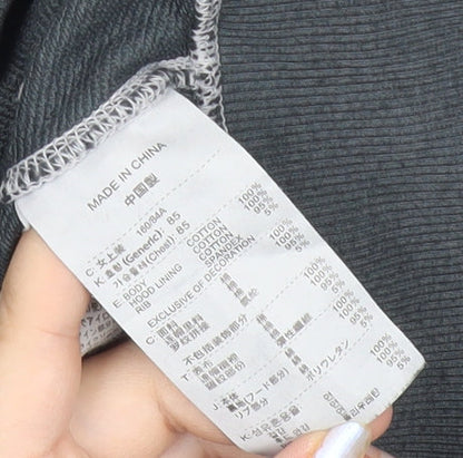 Nike Womens Grey Purple Full Zip Hoodie Sweatshirt Size M Cotton Blend