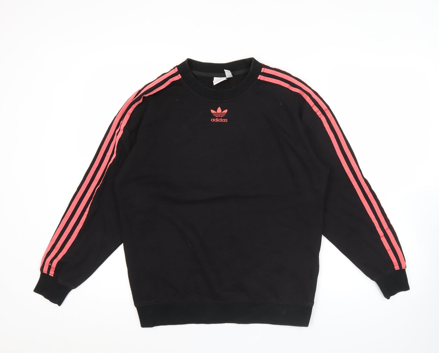 Adidas Womens Black Pullover Sweatshirt Size 8 Logo Sportswear
