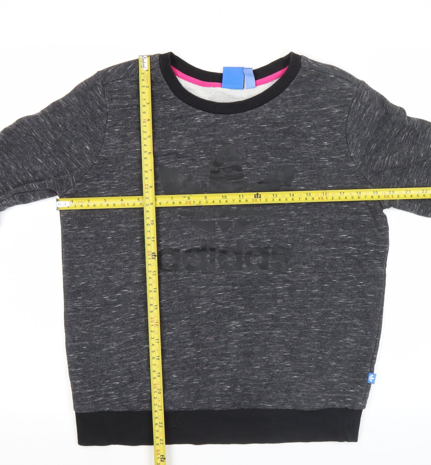 Adidas Women's Grey Logo Sweatshirt Size 12 Pullover Crew Neck