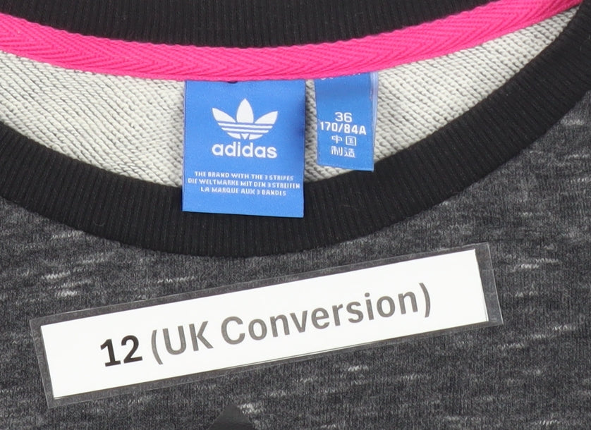 Adidas Women's Grey Logo Sweatshirt Size 12 Pullover Crew Neck