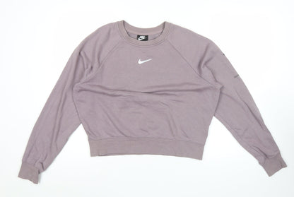 Nike Women’s Purple Crew Neck Sweatshirt L Cotton Blend Logo