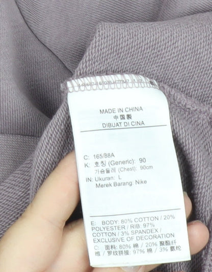 Nike Women’s Purple Crew Neck Sweatshirt L Cotton Blend Logo
