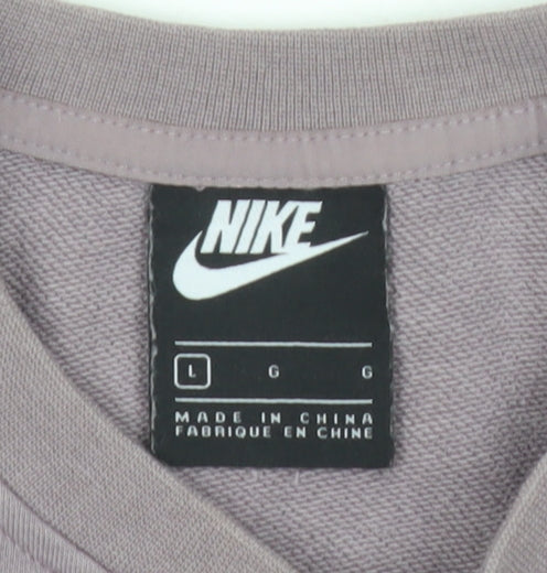 Nike Women’s Purple Crew Neck Sweatshirt L Cotton Blend Logo