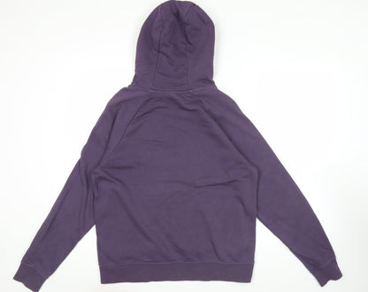 Nike Women's Purple Hoodie L Pullover Cotton Blend Pockets Logo