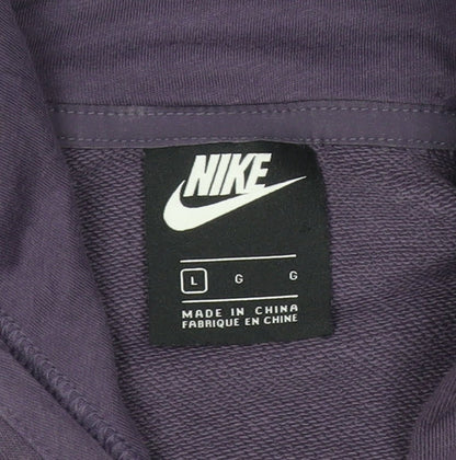 Nike Women's Purple Hoodie L Pullover Cotton Blend Pockets Logo