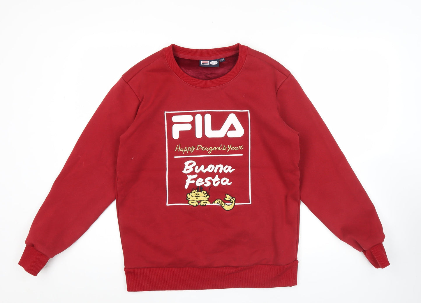 Mens UK Size XS FILA Red Pullover Sweatshirt