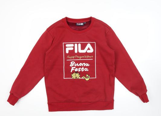 Mens UK Size XS FILA Red Pullover Sweatshirt
