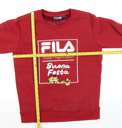 Mens UK Size XS FILA Red Pullover Sweatshirt