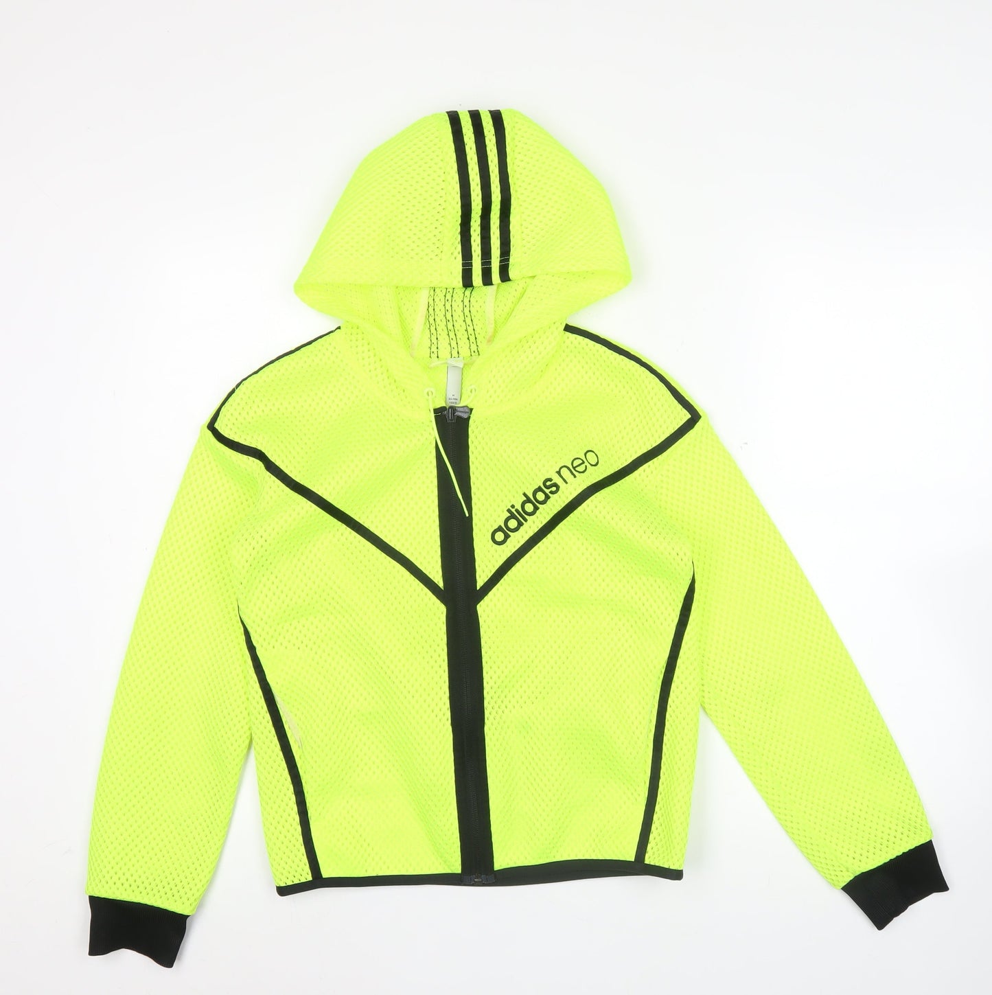 Adidas Neo Womens Yellow Size 10 Track Jacket Full Zip Hooded Sportswear
