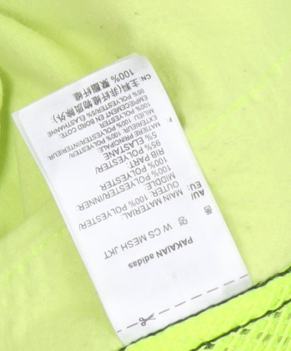 Adidas Neo Womens Yellow Size 10 Track Jacket Full Zip Hooded Sportswear