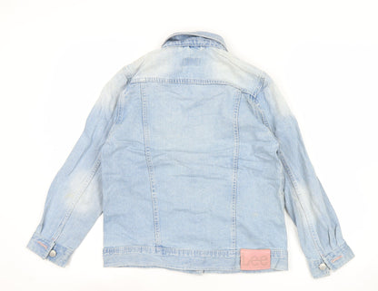 Lee Womens Blue Denim Jacket Size S Casual Buttoned Retro