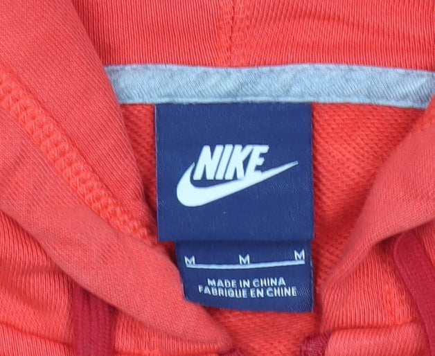 Nike Women's Red Full Zip Hoodie Sweatshirt Size M Cotton Blend